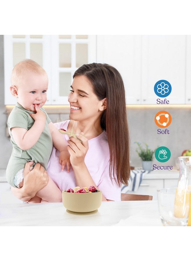 سبريك أساسيات تغذية الطفل، مجموعة تغذية الطفل من السيليكون، أوعية الأطفال 06 أشهر، أوعية شفط قوية جدًا للأطفال، خالية من مادة BPA، أوعية شفط مع أغطية وملاعق، الرضع والأطفال الصغار - Image 5