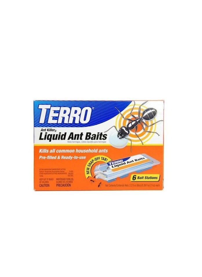 Terro - Terro Liquid Ant Baits, Kill Common Household Insects, Pre-Filled & Ready To Use, 6 Bait Stations. - Image 1