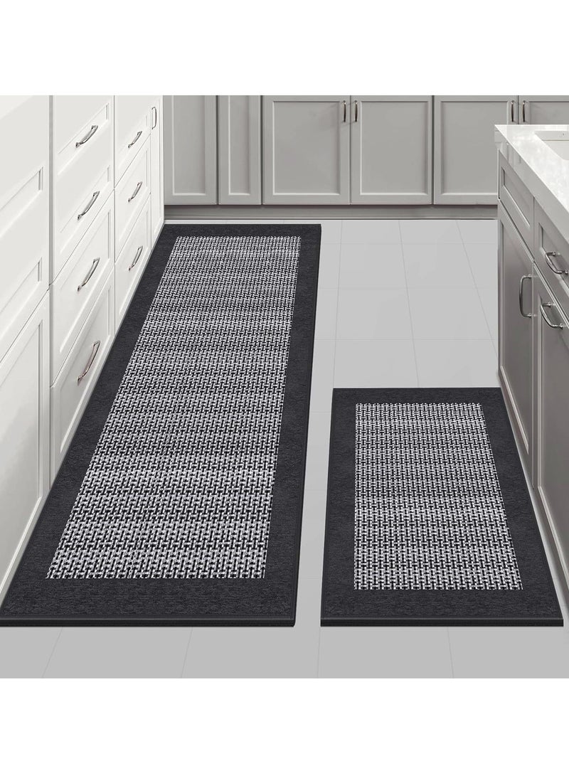 Kitchen Rugs and Mats Set of 2 PCS, Non Skid Washable Absorbent Large Kitchen Sink Rugs, Non Slip Runner Rugs  , Carpets Standing Floor Mats for in Front of Sink Kitchen Laundry - Image 1