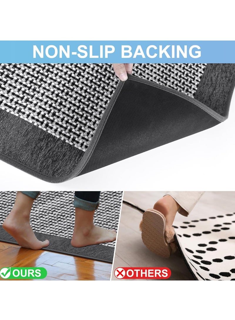 Kitchen Rugs and Mats Set of 2 PCS, Non Skid Washable Absorbent Large Kitchen Sink Rugs, Non Slip Runner Rugs  , Carpets Standing Floor Mats for in Front of Sink Kitchen Laundry - Image 3