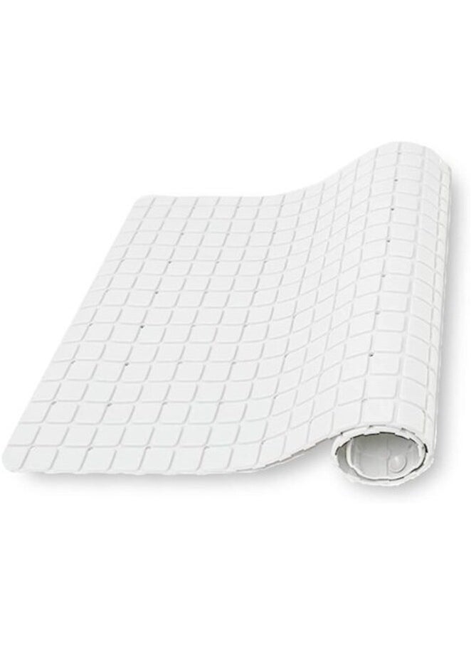 Bathlux - Bathlux Fl-Jh001 Nazaafat53 Non-Slip Bath Mat Shower Rug Pvc Mat Anti-Bacterial Massaging With Vacuum Suction Cup, White, 35 X 78cm - Image 1