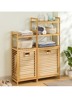 Arabest Laundry Hamper with 2-Tier Shelves & Tilt Out Basket, Laundry Baskets Organizer Hampers Bathroom Storage Shelf for Laundry Room, Bathroom, Nursery, Bedroom, Guest Room, Closet (2 Tier-50cm Length)  - Image 5