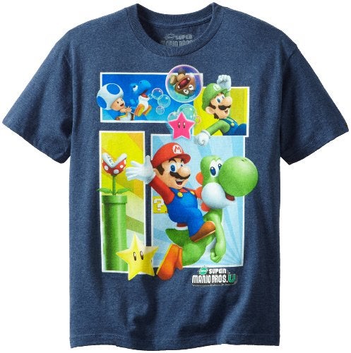 Fifth Sun Super Mario Boys Super Boards T-Shirt, Black, Medium - Image 1