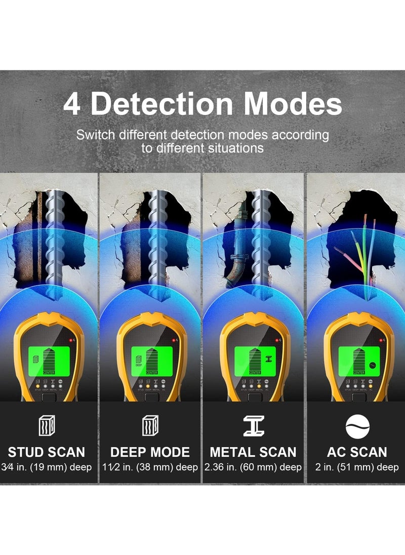 Stud Finder Wall Scanner,Wall Detector, Non Contact Voltage Cable Tester for AC Wire Metal Inside Wood, Center Beam Finding,Joist Detection with LCD Display
