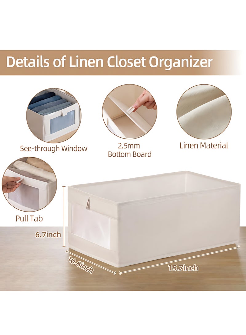 صندوق تخزين منظم ملابس الملابس ، 4 منظمي الدرج والتخزين ، حاويات تخزين منظم الخزانة القابلة للطي لتنظيم ملابس جينز ألعاب الكتب خزانة خزانة خزانة - Image 2