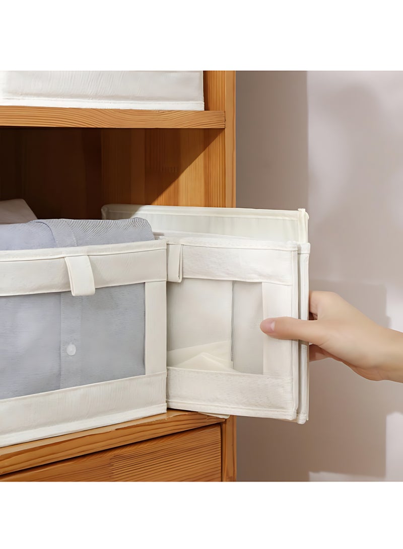 صندوق تخزين منظم ملابس الملابس ، 4 منظمي الدرج والتخزين ، حاويات تخزين منظم الخزانة القابلة للطي لتنظيم ملابس جينز ألعاب الكتب خزانة خزانة خزانة - Image 5