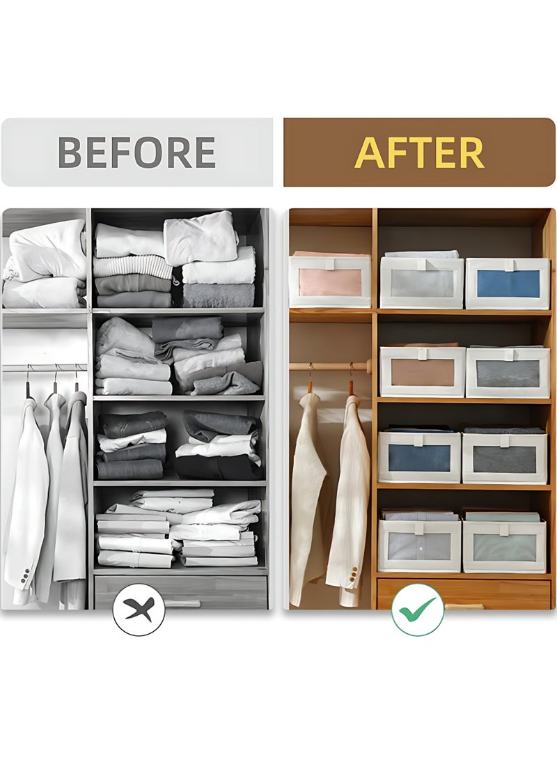 صندوق تخزين منظم ملابس الملابس ، 4 منظمي الدرج والتخزين ، حاويات تخزين منظم الخزانة القابلة للطي لتنظيم ملابس جينز ألعاب الكتب خزانة خزانة خزانة - Image 3