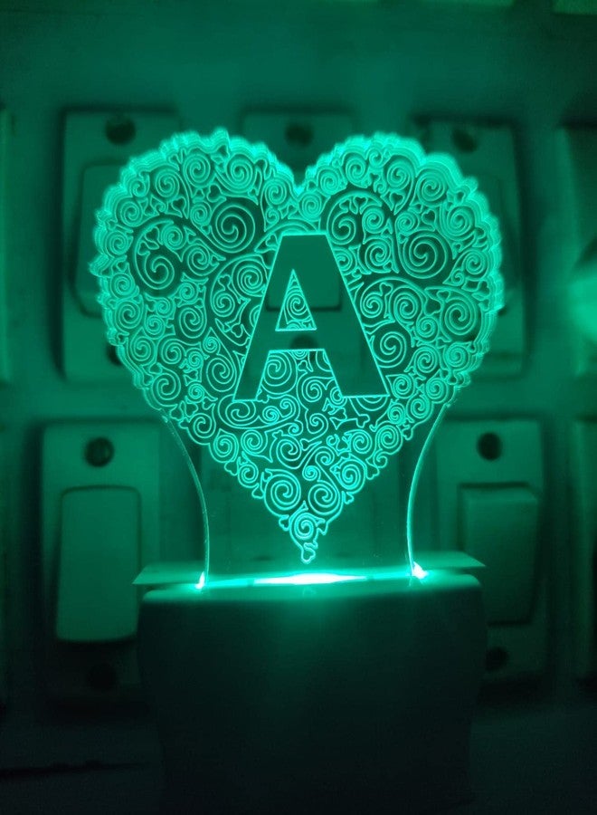 UNJIYA Letter A Design LED Acrylic LAMP for Gift Purpose & Night LAMP - Image 1