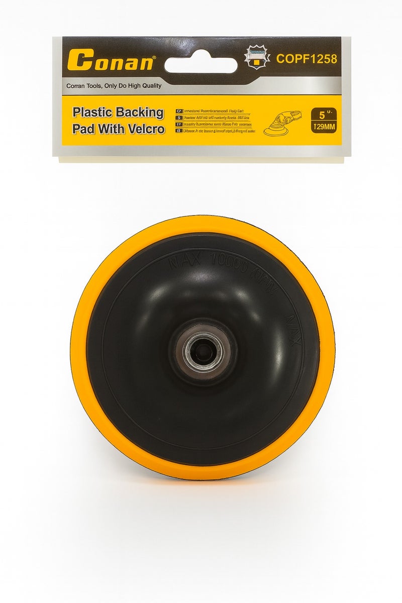 كونان قاعدة قرص الصنفرة والتلميع بلاستيكية بدعامة فلكرو 5 إنش (125 مم) من Conan – Plastic Backing Pad With Velcro - Image 1