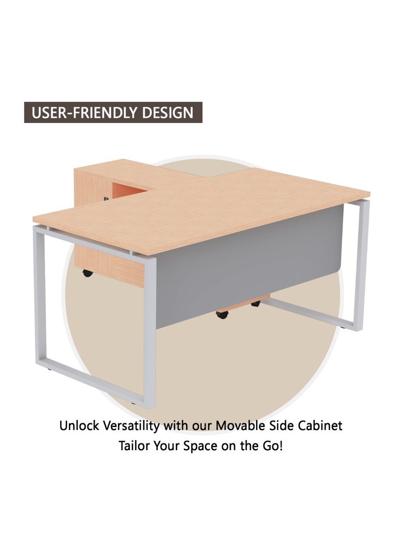 Mahmayi - Mahmayi Carre 5116l Oak Modern Workstation Without Drawer - Image 1