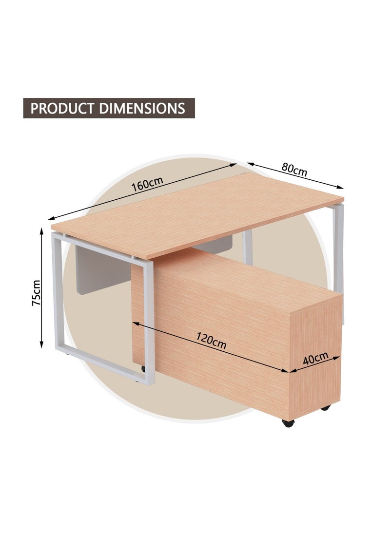 Mahmayi - Mahmayi Carre 5116l Oak Modern Workstation Without Drawer - Image 1