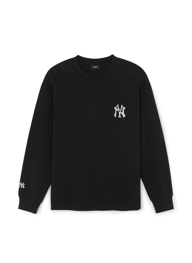 MLB Unisex NY Embroidered Logo Black Oversized Long Sleeve T‑Shirt-XL - Image 3