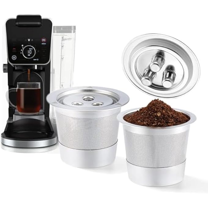 KASTWAVE 2Pack Stainless Steel Reusable K Cups Filters Designed For Ninja Dual Brew Coffee Maker Sustainable Coffee Pods Solution Compatible With Ninja Cfp201 Cfp301 Dual Brew Pro Machine - Image 1