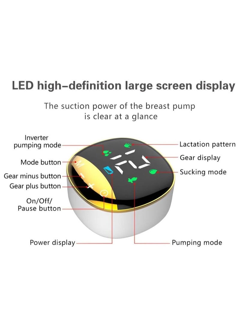 ياميم مضخة ثدي يمكن ارتداؤها - مضخة ثدي كهربائية محمولة بدون استخدام اليدين - 4 أوضاع بما في ذلك 12 وضعًا للرضاعة، و12 وضعًا للضخ، و12 وضعًا للمص، ووضع ضخ ثدي متغير - Image 4