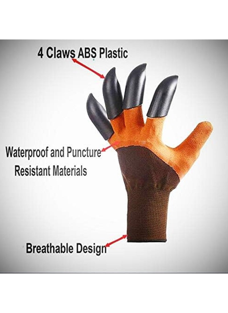 Generic - Garden Gloves with Claws Plastic Digging Gloves Waterproof Gloves Easy Gardening Gloves with Claws - Image 1