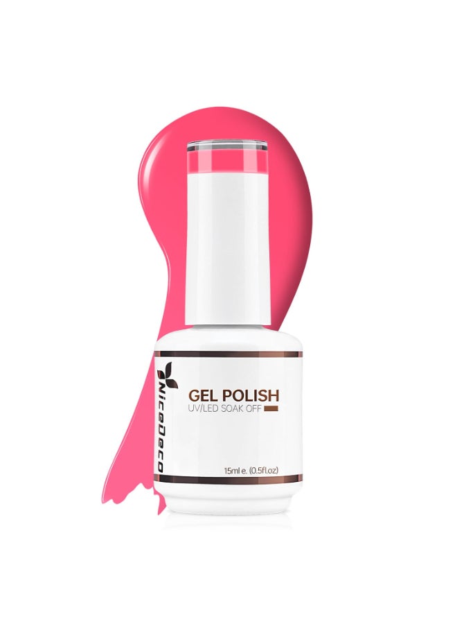 Nicedeco Hema Free Cruelty Free Vegan Gel Nail Polish 1 Pcs 15ml Hot Pink Color Soak Off LED U V Gel for Nail Art Manicure Salon DIY 009 - Image 2