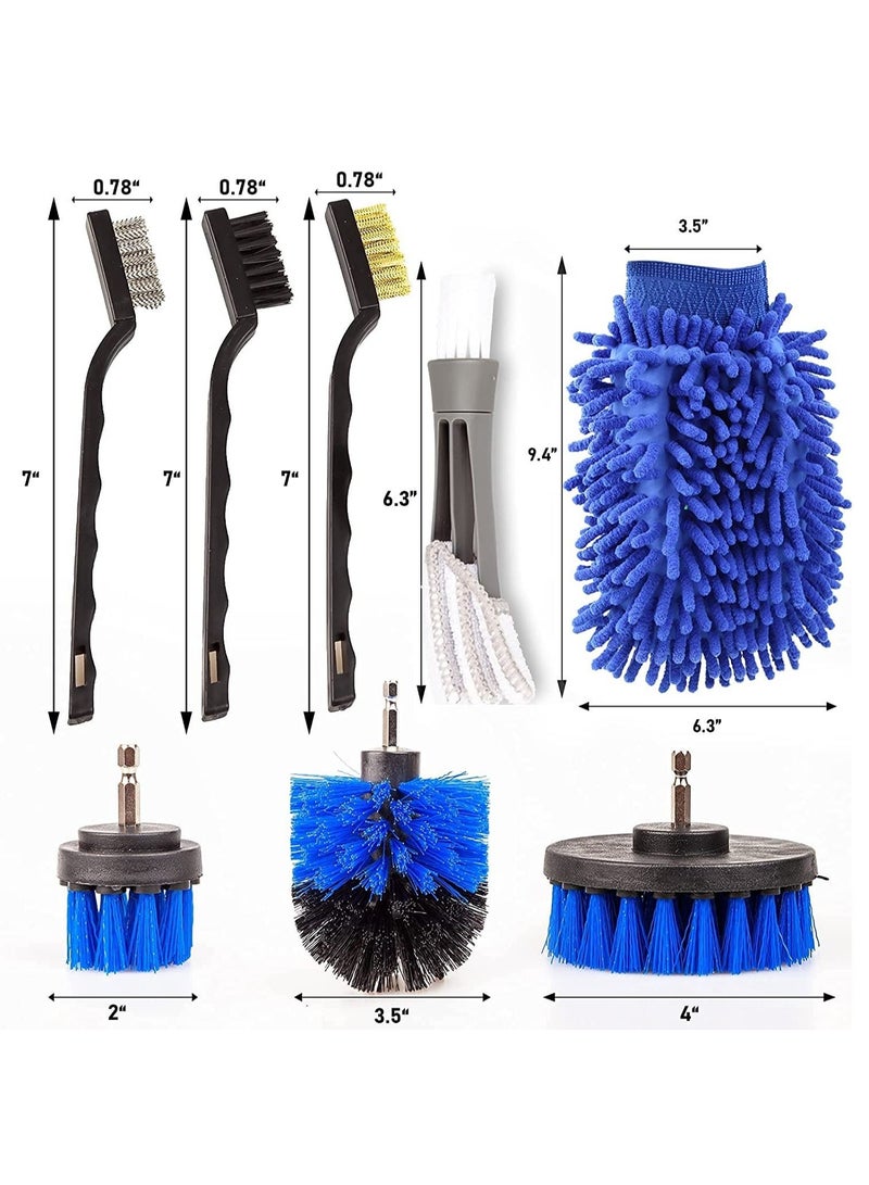 Sharpdo 18-Pieces Set Car Wash Cleaning Tool Kit HX-18 Blue Black - Image 2