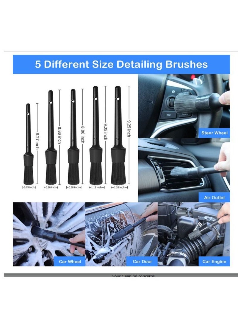 Sharpdo 18-Pieces Set Car Wash Cleaning Tool Kit HX-18 Blue Black - Image 3