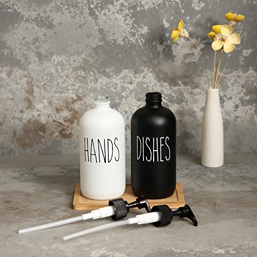 MOMEEMO Soap Dispenser Set 2 Pack, Contains Hand and Dish Soap Dispenser, Perfect for Black and White Kitchen Decor. (Black & White) - Image 5
