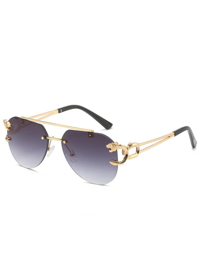 Generic - 2024 Sunglasses Women Luxury Rimless Retro Fashion Sunglasses Lunette Oversized Shades De Soleil Femme Gafas De Sol Mujer Lentes-Lenses Color:C-Frame Color:As the picture - Image 1