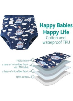 Beauenty 5PCS Baby Potty Training Underwear, Breathable Potty Training Pants, Toddler Training Underwear for 0-3 Years Baby Strong Absorbent Cotton Training Pants (Boy)  - Image 3