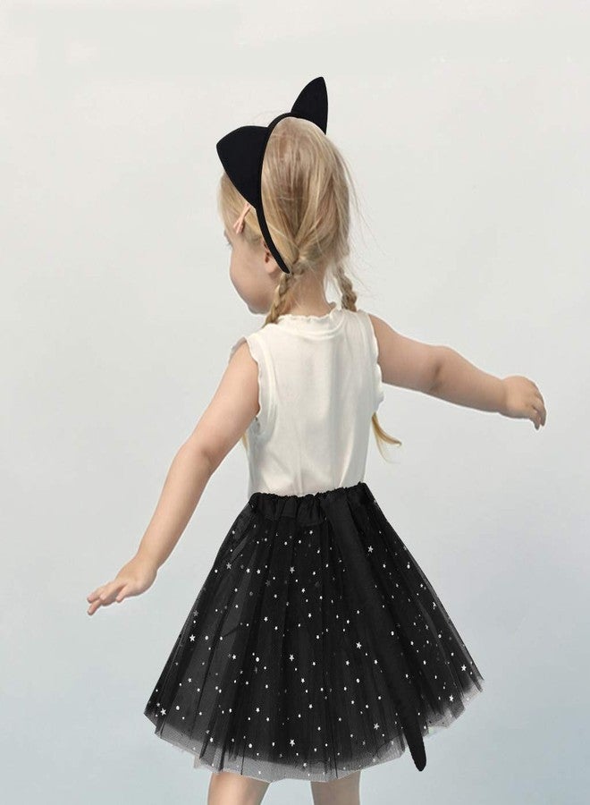 Dxhycc Black Cat Costume Set Cat Ears Headband Tail Bowtie Tutu-Halloween, Dress Up, Kids Cosplay Accessory Kit - Image 4