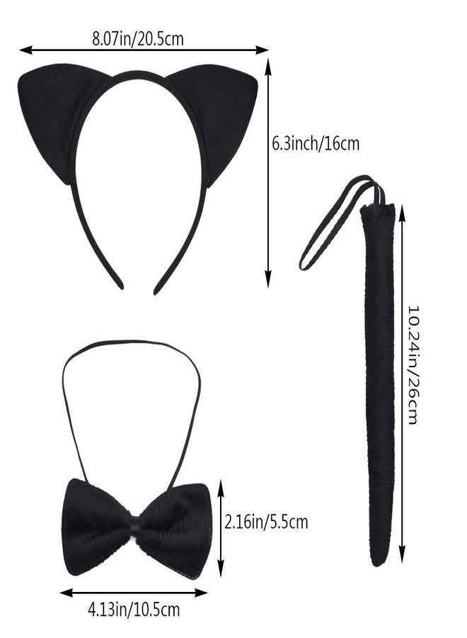 Dxhycc Black Cat Costume Set Cat Ears Headband Tail Bowtie Tutu-Halloween, Dress Up, Kids Cosplay Accessory Kit - Image 2