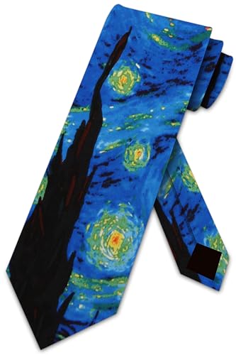 Three Rooker The Starry Night II Mens Art Necktie - Image 1