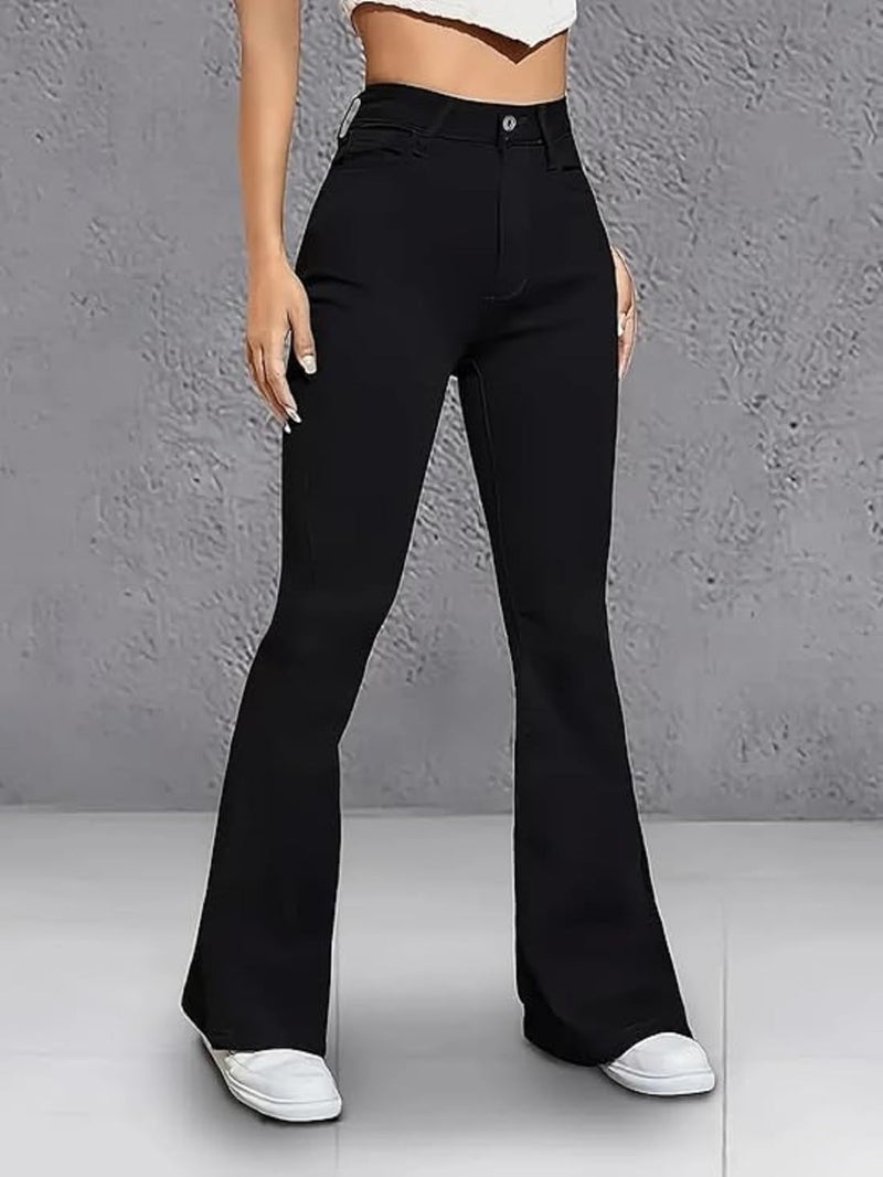 ADBUCKS Women's Wide Leg Fit High Rise Jeans II Bootcut Jeans II (in, Numeric, 30, Black) - Image 2