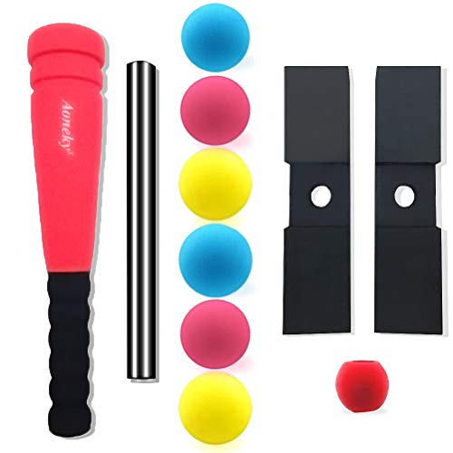 Aoneky Mini Foam Tball Set for Toddlers - Carry Bag Included - Best Baseball T Ball Toys for Kids Age 1 Years Old (Red) - Image 2