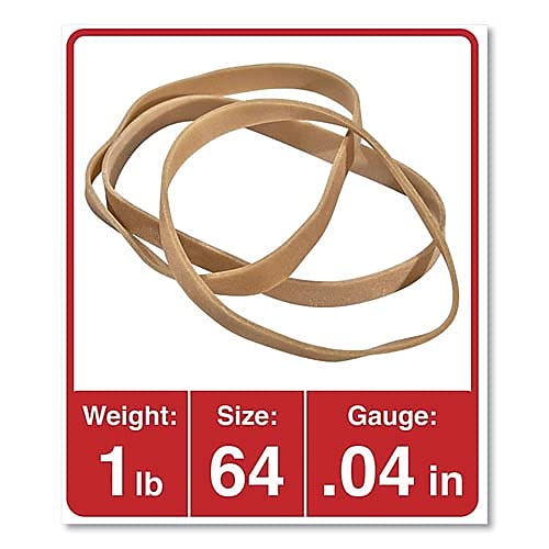 UNIVERSAL Rubber Bands, Size 64, 0.04" Gauge, Beige, 4 oz Box, 80/Pack - Image 2