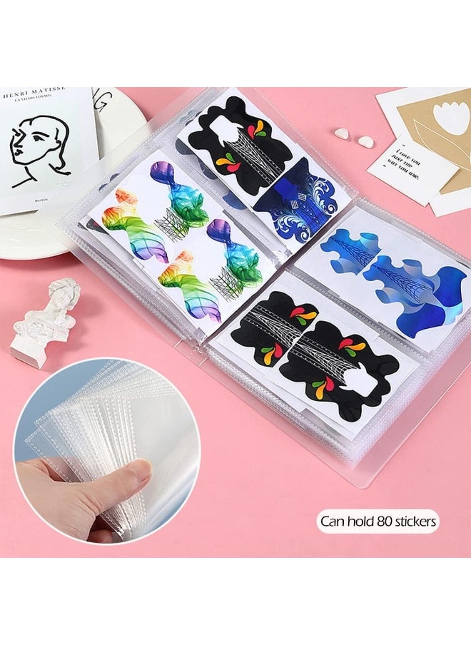 Peachjoy Sticker Collecting Album, Reusable Clear Sticker Book Blank 80 Slots, Planner Scrapbook Stickers Organizer, Sticker Album Transparent Shell Sticker for Collecting Sticker, Label Sticker Book Storage  - Image 4