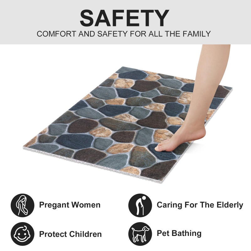Mofonky Extra Large Shower Mat: 24 X 36 Inch Stylish Shower Mats for Inside Shower - Soft PVC Loofah Trimmable Non Slip Shower Mat for Elderly, Quick Drying - Image 5