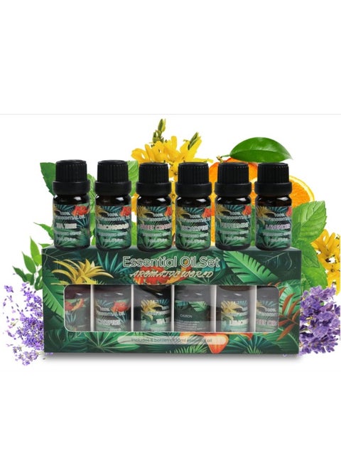 Essential Oils 6 Blends Set, Perfect for Humidifiers and Diffusers, Aromatherapy Diffuser Oils Scents, Essential Oil Kit for Home Use, Essential Oil Pack with Various Scents
