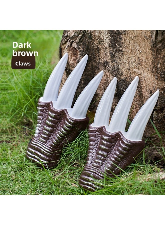 Loquat Children's  Funny Dinosaur Paw Mask Tyrannosaurus Rex Electric Smart Dinosaur Headgear Mask Toy Gift-Color:Dinosaur Claw 【brown】 - Image 1