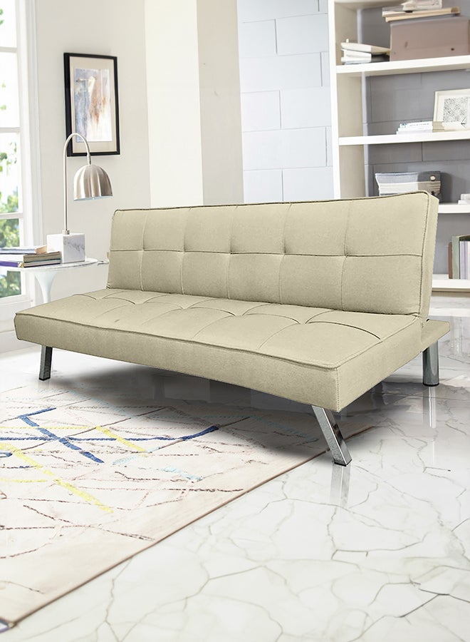 In-House Sandi | 3-Seater Sofabed 2 In 1 Upholstered In Velvet 30x177x107 cm- Light Beige - Image 1
