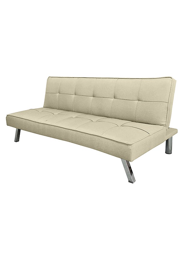 In-House Sandi | 3-Seater Sofabed 2 In 1 Upholstered In Velvet 30x177x107 cm- Light Beige - Image 2