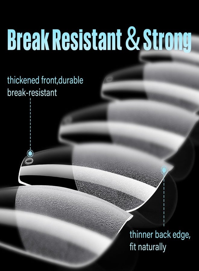 توميكا أطراف أظافر توميكا متوسطة الحجم، 240 قطعة من أطراف أظافر أكريليك ناعمة نصف مطفية، 12 مقاسًا من أطراف الأظافر الصناعية الأكريليكية، أطراف تمديد الأظافر للمبتدئين والمحترفين في المنزل - Image 3