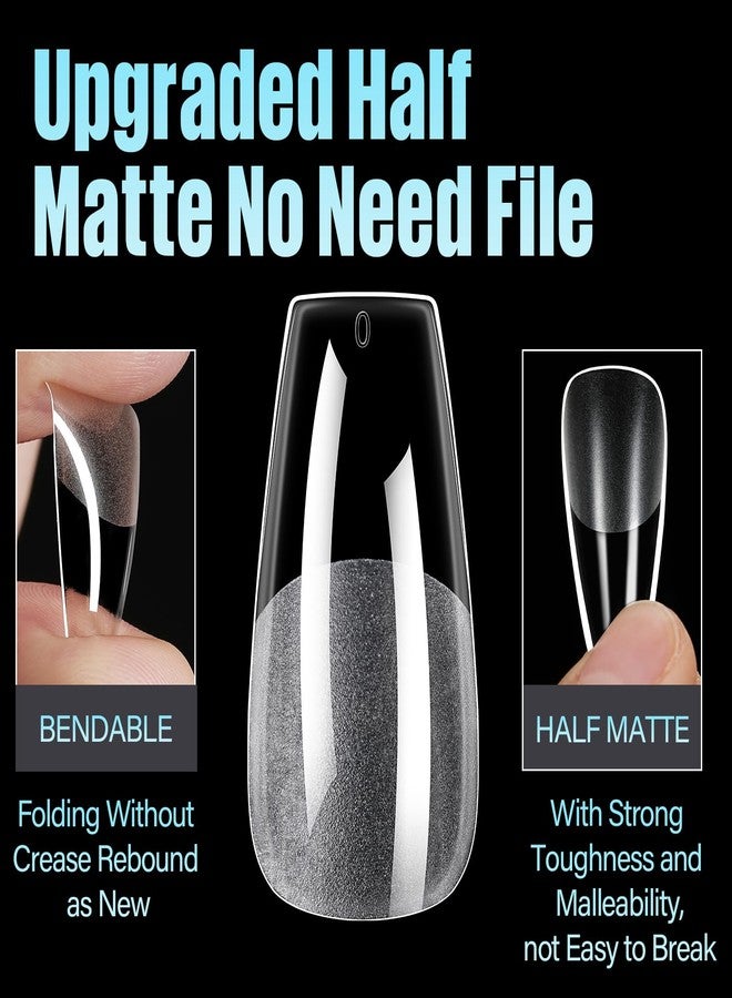 توميكا أطراف أظافر توميكا متوسطة الحجم، 240 قطعة من أطراف أظافر أكريليك ناعمة نصف مطفية، 12 مقاسًا من أطراف الأظافر الصناعية الأكريليكية، أطراف تمديد الأظافر للمبتدئين والمحترفين في المنزل - Image 2