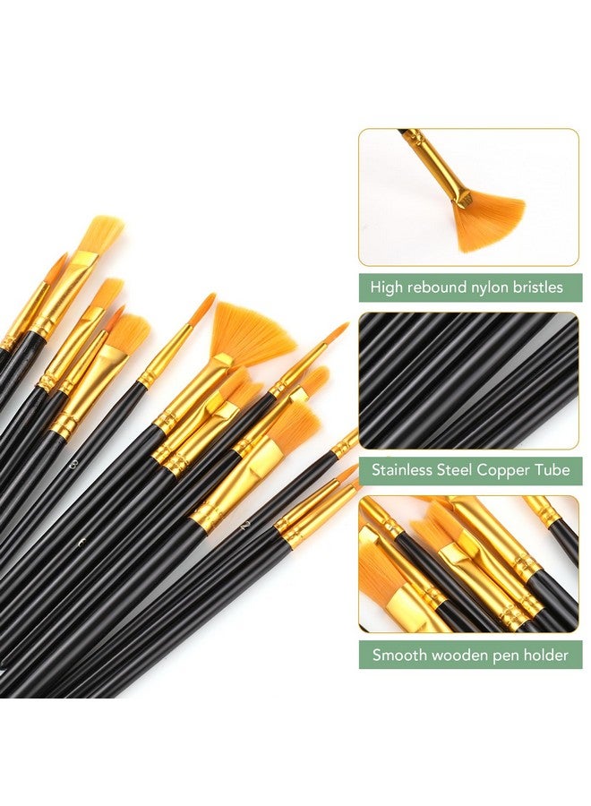 AROIC Acrylic Paint Brush Set,2pack/30pcs Nylon Hair Oil Watercolor Rock Face Painting Artist Paint Brushes, 15 Sizes Paint Brush Set for All Purposes Kids Adult Arts Paint Brush Supplies. - Image 3