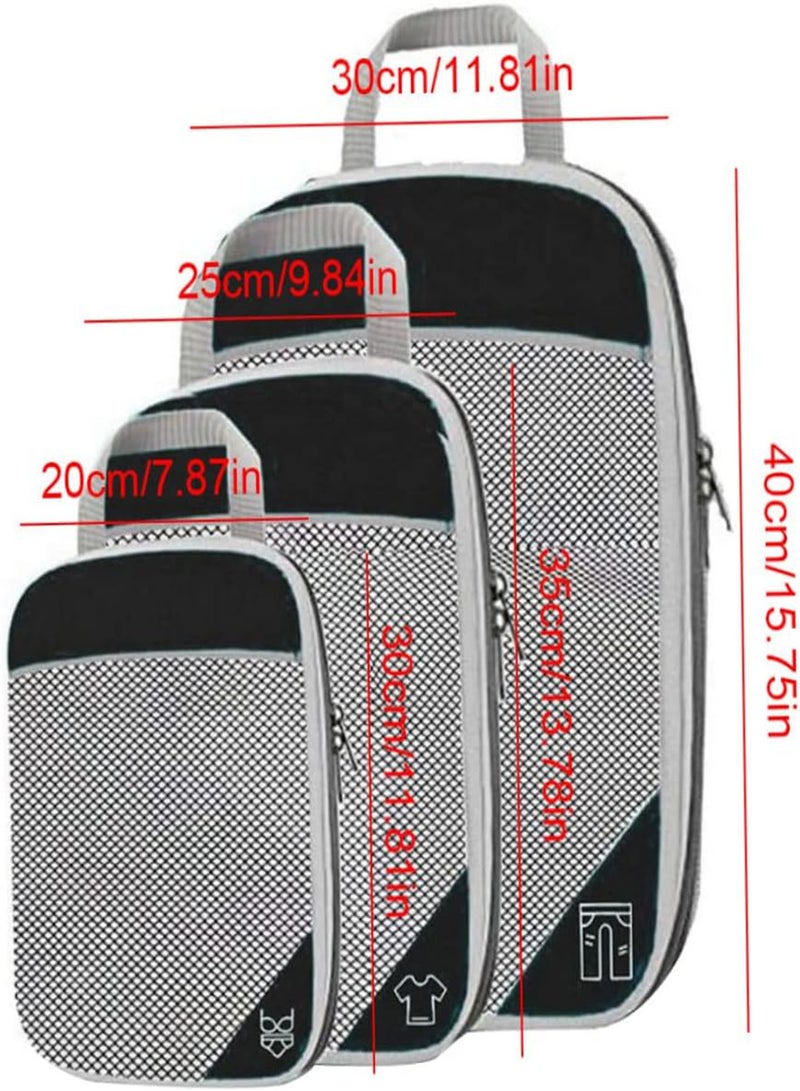 GGOOT 3 Pack Clothes Storage Bag Travel Storage Bags for Clothes Compressible Wardrobe Storage Organiser Clothes Organiser for T-Shirt Coat Pants Sock Underwear Storage Bag - Image 4