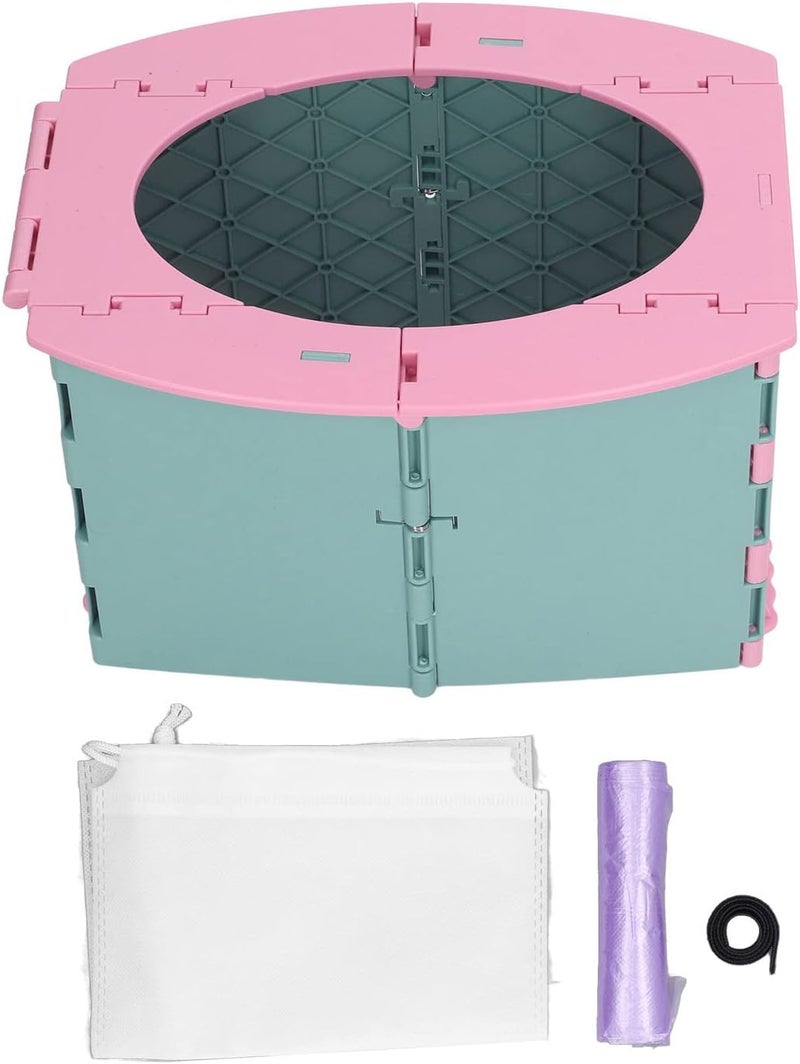 Foldable PP Toddler Potty with Easy Installation and Cleaning, Ideal for Travel and Training (Green Pink) - Image 5