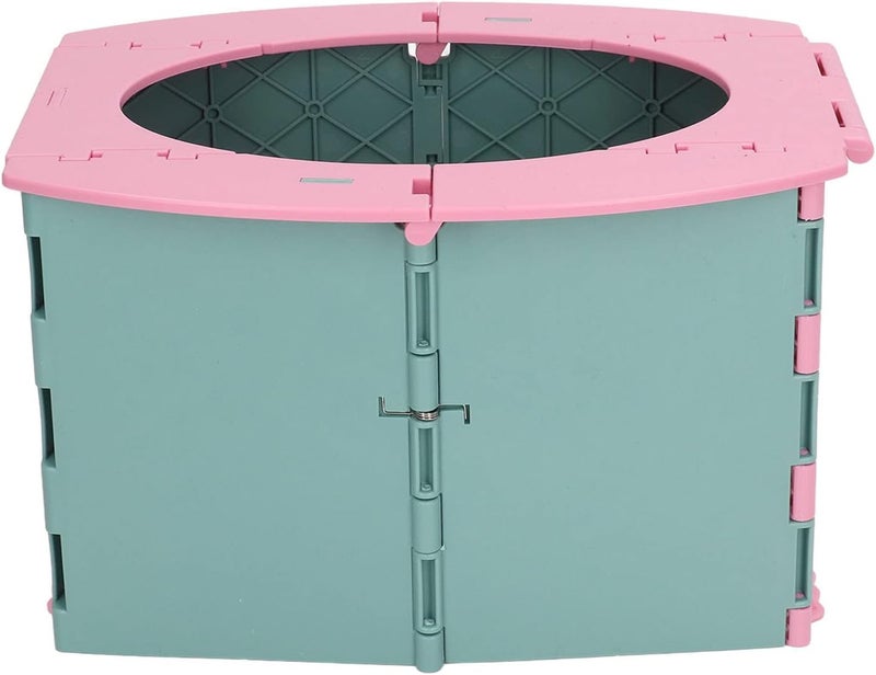 Foldable PP Toddler Potty with Easy Installation and Cleaning, Ideal for Travel and Training (Green Pink) - Image 1