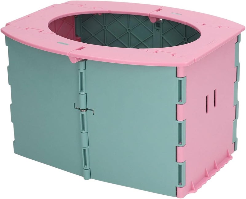 Foldable PP Toddler Potty with Easy Installation and Cleaning, Ideal for Travel and Training (Green Pink) - Image 3