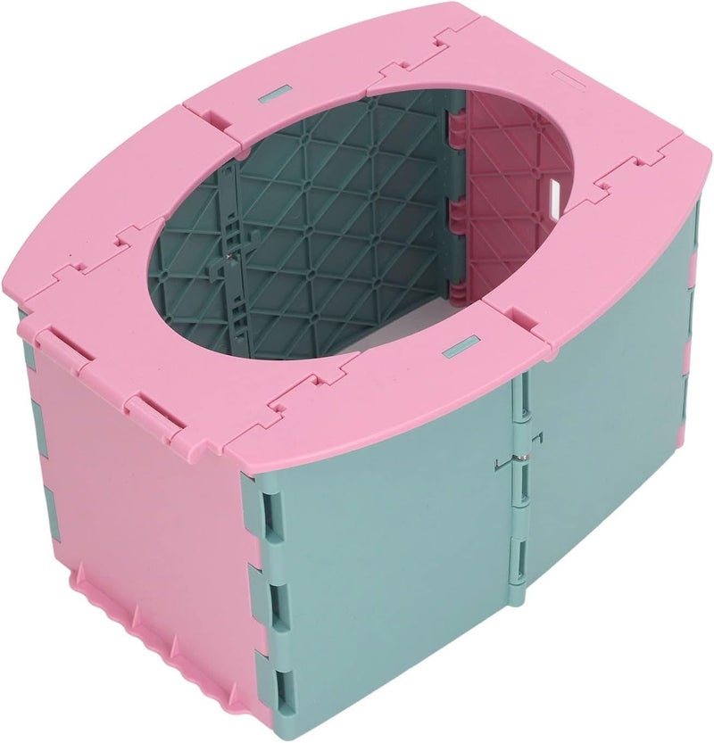 Foldable PP Toddler Potty with Easy Installation and Cleaning, Ideal for Travel and Training (Green Pink) - Image 2