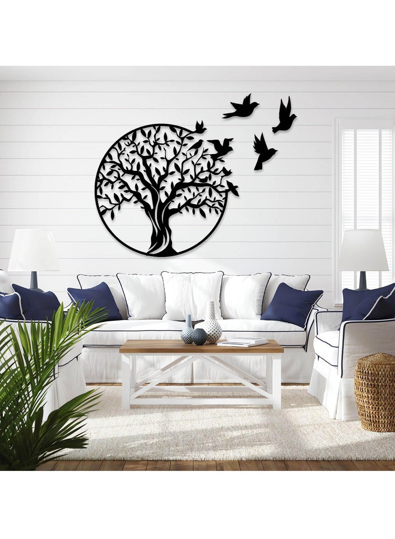 Mijioceon Tree of Life Metal Wall Art Decor Wall Hanging Family Tree Wall Decor Garden Sculptures for Living Room Bedroom Office 40 x 40 cm, Gold - Image 4