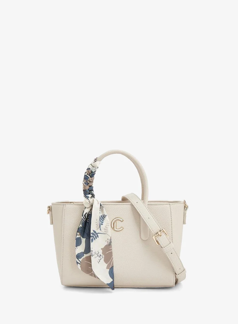 Le Confort Scarf Accent Tote Bag With Detachable Strap
