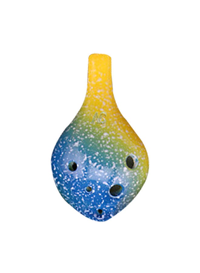 Generic 6 Holes Ceramic Ocarina Alto C Simple Starry Style Musical Instrument with Lanyard Music Score for Music Lover and Learner - Image 2