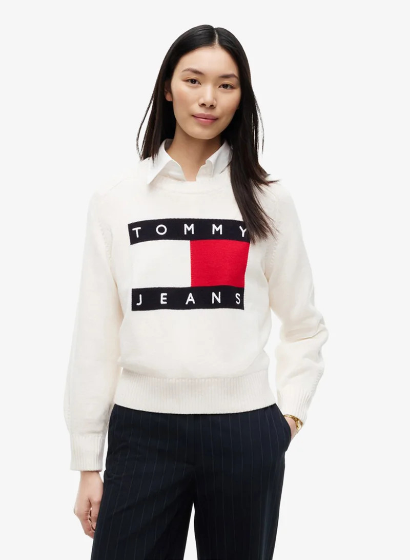 Tommy Jeans Tommy Flag Relaxed Crew Neck Jumper