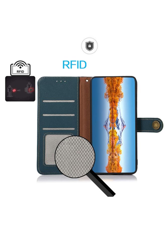 Green Tiger Case For Honor X9c KHAZNEH Custer Genuine Leather RFID Phone Case - Image 4